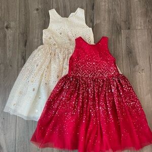 Two H&M Dresses -Red and White Sequin Star